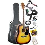 Maxword Mcg-750Sb Yüksek Kaliteli Ağaç Ekolayzerli Elektro Akustik Gitar Full Set