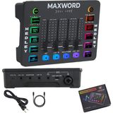 Maxword Medley Gaming Canlı Yayın Stüdyo Kayıt Rgb Ses Kartı Dj Mixer (Telefon Pc Uyumlu)