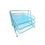 Maxx 2003C Metal 3 Lü Hareketli Evrak Rafı - Pastel Mavi