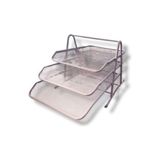 Maxx 2003C Metal 3 Lü Hareketli Evrak Rafı - Pastel Mor