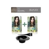 Maxx Deluxe 2'Li Natural Beauty Amonyaksız Saç Boyası 7.1 Küllü Kumral, Boya Tası, Fırça Hediye!