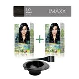Maxx Deluxe 2'Li Natural Beauty Amonyaksız Set Saç Boyası 1.0 Siyah, Boya Tası Ve Fırça Hediye!