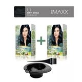 Maxx Deluxe 2'Li Natural Beauty Amonyaksız Set Saç Boyası 1.1 Mavi Siyah, Boya Tası, Fırça Hediye!