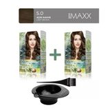 Maxx Deluxe 2'Li Natural Beauty Amonyaksız Set Saç Boyası 5.0 Açık Kahve, Boya Tası Ve Fırça Hediye!