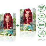 Maxx Deluxe 2'li Natural Beauty Amonyaksız Set Saç Boyası 5.65 Nar Kızılı