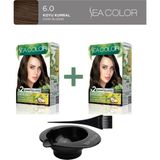 Maxx Deluxe 2'Li Natural Beauty Amonyaksız Set Saç Boyası 6.0 Koyu Kumral, Boya Tası, Fırça Hediye!