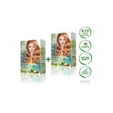MAXX DELUXE 2'li Natural Beauty Amonyaksız Set Saç Boyası 8.73 Altın Karamel