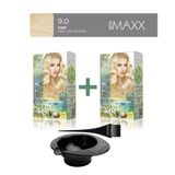 MAXX DELUXE 2'li Natural Beauty Amonyaksız Set Saç Boyası 9.0 Doğal Sarı, Boya Tası, Fırça Hediye!