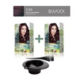 Maxx Deluxe 2'Li Naturalbeauty Amonyaksız Saç Boyası 3.66 Patlıcanmoru, Boya Tası, Fırça Hediye!
