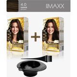 Maxx Deluxe 2'Li Paket Golden Beauty Set Saç Boyası 4.0 Kahve, Boya Tası Ve Fırça Hediye!