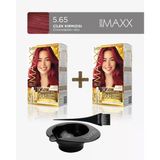 Maxx Deluxe 2'Li Paket Golden Beauty Set Saç Boyası 5.65 Çilek Kırmızısı, Boya Tası Ve Fırça Hediye!