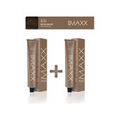 MAXX DELUXE 2'li Tüp Saç Boyası 100 ml 3.0 Koyu Kahve