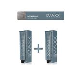 MAXX DELUXE 2'li Tüp Saç Boyası 100 ml Metalik Gri