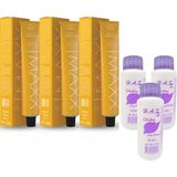 Maxx Deluxe 7.11 Yoğun Küllü Kumral 3x60 ml Tüp Saç Boyası + 3 Adet Sıvı Oksidan