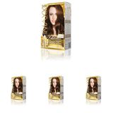 MAXX DELUXE Gold serisi 24K Altın Parçacıklı Serum ile 1 Kutu 2 x 50 ml ve Geliştiriciler Saç Boyası (KOYU KARAMEL 7.7) (4 paketi)