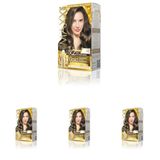 MAXX DELUXE Gold serisi 24K Altın Parçacıklı Serum ile 1 Kutu 2 x 50 ml ve Geliştiriciler Saç Boyası (KUMRAL 7.0) (4 paketi)