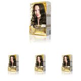 MAXX DELUXE Gold serisi 24K Altın Parçacıklı Serum ile 1 Kutu 2 x 50 ml ve Geliştiriciler Saç Boyası (YOĞUN KÜLLÜ KOYU KUMRAL 6.11) (4 paketi)