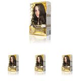 MAXX DELUXE Gold serisi 24K Altın Parçacıklı Serum ile 1 Kutu 2 x 50 ml ve Geliştiriciler Saç Boyası (YOĞUN KÜLLÜ KUMRAL 7.11) (4 paketi)