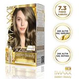 Maxx Deluxe Golden 24K Altin Icerikli Sac Boyasi 7.3 Findik Kabugu 2 Boyama