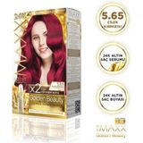 Maxx Deluxe Golden Beauty 5.65 Çilek Kırmızısı Amonyaksız Krem Saç Boyası Seti Canlı Renkler