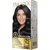 MAXX DELUXE Premium Yarı Kit Set Saç Boyası 1.0 Siyah