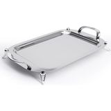 Maxx Doria Aqua Ayaklı Çelik Tepsi Platin PA6013 - 48 x 31 cm