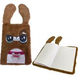 Maxx Fy 5 Woof Kulaklı Pelüş Defter 80 Yaprak r Çizgili Kahverengi