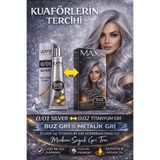 Maxx LILAFIX 0/01 Silver + Titanium Gri 0/02 Saç Boyası Seti – Profesyonel Buz Gri Metalik Gri Saç Boyası