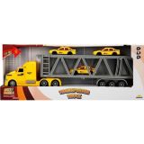 Maxx Wheels 23198 1:50 Sesli ve Işıklı Taşıyıcı Sarı Tır Gri Römork