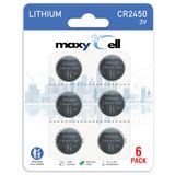 MaxyCell 2450 CR2450 Lityum Para Hücresi Pil 3V Yüksek Kapasiteli Uzun Ömürlü Güvenilir Güç Saatler, Anahtarlıklar, Fitness Takipçileri, Tıbbi Cihazlar, Termometreler, Sızdırmaz Tasarım DL2450 (6'lı