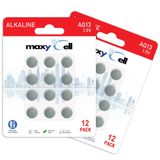 MaxyCell AG13 LR44 Alkalin Düğme Madeni Para Hücresi Pil 1.5V Saatler, İşitme Cihazları, Hesap Makineleri, LED Işıklar, Sızdırmaz Tasarım, Uzun Ömürlü CR44 SR44 303 357 675 (24'lü Paket) için Uzun