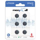 MaxyCell CR1632 Lityum Madeni Para Hücresi Pil 3V Saatler, Anahtarlıklar, Oyuncaklar, Hesap Makineleri, Tıbbi Cihazlar, Termometreler, Sızdırmaz DL1632 ECR1632 (6'lı Paket) için Yüksek Kapasiteli Uzun