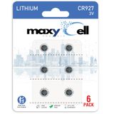 MaxyCell CR927 Lityum Para Hücresi Pil 3V Saatler, Anahtarlıklar, Hesap Makineleri, Termometre için Uzun Ömürlü Güvenilir Güç - Sızdırmaz Tasarım, Uzun Raf Ömrü DL927 CX927 ECR927 GR927 BR927 (6'lı