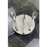 MAY HOME 3'Lü Bron Servis Sunum Makarna Pasta Salata Kek Maşa Seti
