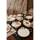 MAY HOME 7 Parça WB Porselen Sofra Sunum Seti & Yemek Tabağı Salata Kasesi Kurabiyelik Oval Meze Tabağı