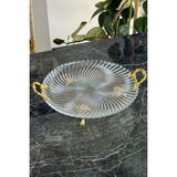 May Home Taban Ayaklı Cam Kek Pasta Kurabiye Servis Sofra Sunum Tabağı - Şeffaf