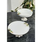 May Home Zeytin Model Porselen Tabak Sofra & Sunum & Meyvelik & Tatlı Servis Seti - Şeffaf