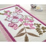 May Kelebek Desenli Oymalı Pembe 57x100cm Banyo Halısı
