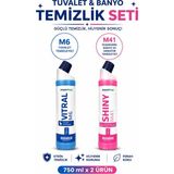 Maya Kimya Shiny M41 Tuvalet Banyo ve Armatür Temizleyici ve Vitral M6 Ağır, Zorlu Kirler Için Tuvalet Temizleyici, Kireç Çözücü 750 ml