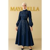 MayaBella Saten İşlemeli Tesettür Abiye