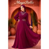 MayaBella Taşlı Şifon Tesettür Abiye