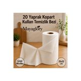 Mayaglory 20 Yaprak Kopart Kullan Temizlik Bezi Genel Amaçlı Mikrofiber Bez Leke Tutmaz Beyaz Renk( 25x32 cm )