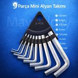 MAYAGLORY 9 Parça Kısa Alyan Takımı Mini Çok Amaçlı Tamir Seti Anahtar Takımı Evde Tamir Anahtar Seti - Sağ - Sol - Ön - Arka