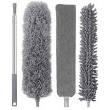 Mayaglory Alüminyum Gövdeli Teleskopik Araç Yıkama Mopu Uzayabilir Saplı Mikrofiber Mop, Yedek Bezli, Çıkarılabilir Başlık, Araba Fırçası ,Oto Fırça , Çizmez Kırılmaz (Toz Alma 3'lü Set)