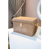 Mayaglory Çok Amaçlı Keçe Kapaklı Mini Kutu Organizer, Saklama Kutusu, Krem Renk, 35x23x23cm