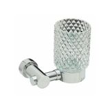 Mayaglory Elegance Serisi Chrome Montajlı Cam Diş Fırçalık, B Cam, 10x14x13cm, Pirinç Malzeme