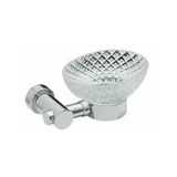 Mayaglory Elegance Serisi Chrome Montajlı Cam Katı Sabunluk, B Cam,12x16x7cm, Pirinç Malzeme