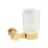 Mayaglory Elegance Serisi Gold Montajlı Diş Fırçalık, B Cam, 10x14x13cm, PVD Kaplama, Pirinç Malzeme
