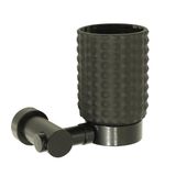 Mayaglory Elegance Serisi Matte Black Montajlı Diş Fırçalık, Optik Cam, 10x14x13cm, Pirinç Malzeme