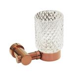 Mayaglory Elegance Serisi Rose Diş Fırçalık, B Cam, 10x14x13cm, PVD Kaplama, Pirinç Malzeme